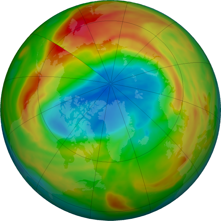 Arctic ozone map for 30 March 2020